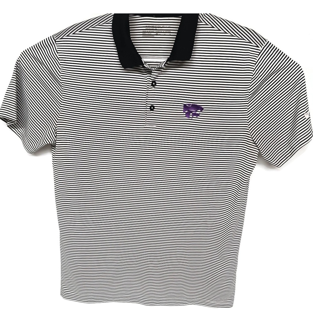 Nike Dri-Fit Kansas State Wildcats Mens Polo Shirt Medium KSU Power Cat Golf